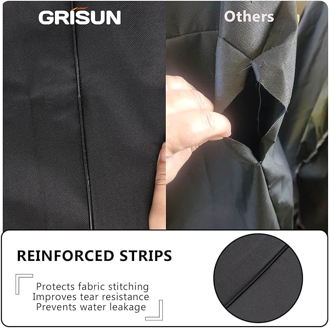 Grisun Grill Cover for Weber SmokeFire EX6 Wood Pellet Grill, Smoker Cover for Weber EX6, Waterproof, No Fading for 2 Years, Anti-Fade, Drawstring for Secure Fit, 600 D Polyester, Black