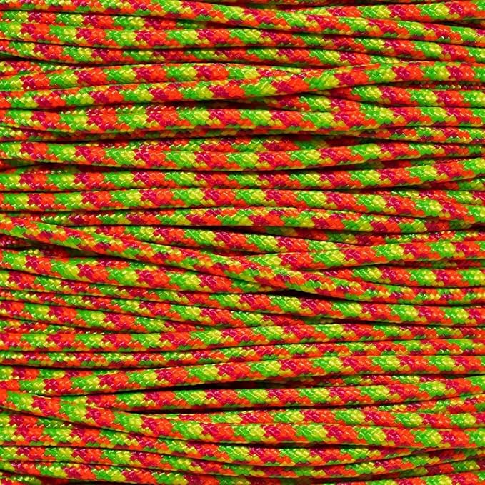 Paracord Planet 275lb Paracord – 3/32 Inch (2.38 mm) Nylon Crafting Cord with 5 Strand Inner Core – Starburst (100 ft)