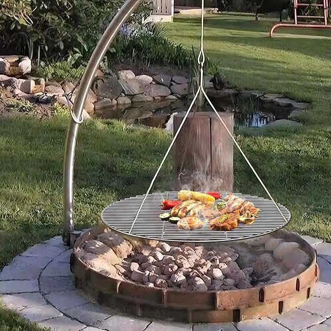 only fire Stainless Steel Cooking Grate BBQ Cladding Rod Cooking Grate for Grill, Fire Pit, 30-inch