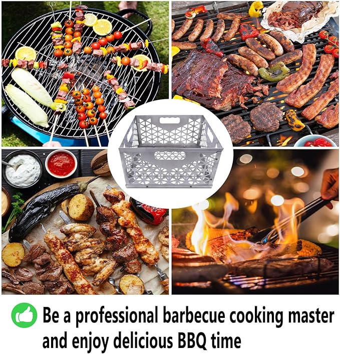 12 Inch Charcoal Firebox Basket for Oklahoma Joe Offset Smoker, Grill Accessories for Long and Efficient Smoking, 12" x 12" x 7.5 "Fire Basket for Oklahoma Joes Highland (Stainless Steel)