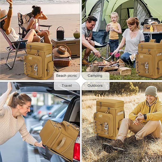 42Cans Cooler Backpack Insulated Leak Proof for Men & Women, Large Waterproof Backpack Cooler for Beach, Picnic, Outdoor, Leakproof, Multi-Functional