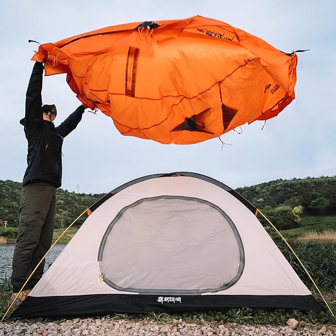 Himalaya 1/2 Person Camping Tent, 4 Season Tent Backpacking Winter Tent Waterproof Windproof Lightweight Portable PU5000 for Outdoor Camping Cold Weather Hiking Mountaineering