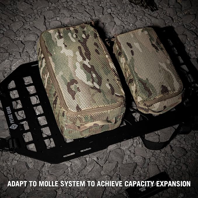 PETAC GEAR 3 PCS Tactical Modular Packing Cubes, Large Capacity Mesh Storage Bag,Outdoor Travel Organize Storage Pouches Bags.