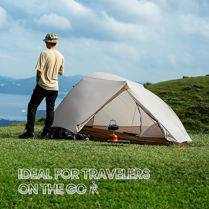 OneTigris Mona Ultralight 1 Person Tent, 3 Season Tent Waterproof for Camping Hiking Backpacking Trekking 3000mm Waterproof