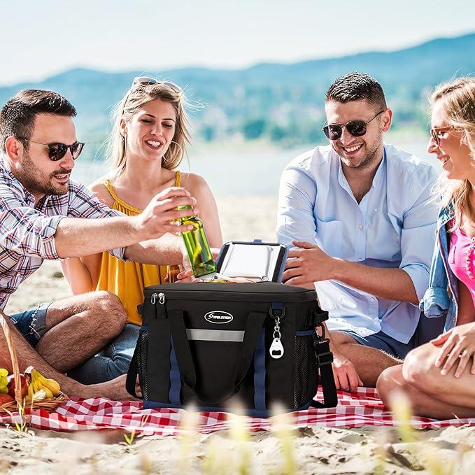 Maelstrom Soft Cooler Bag,Collapsible Soft Sided Cooler,24/30/60/75 Cans Beach Cooler,Ice Chest,Large Leakproof Camping Cooler,Portable Travel Cooler for Grocery Shopping,Camping,Road Trips