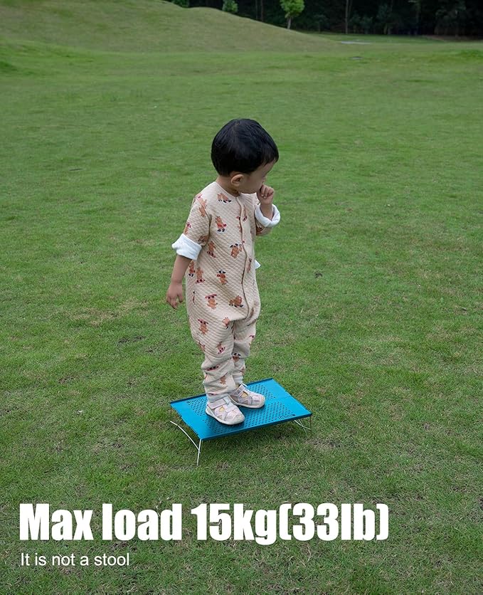 iClimb Mini Solo Folding Table Ultralight Compact for Backpacking Camping Hiking Beach Picnic (Gunmetal, L)