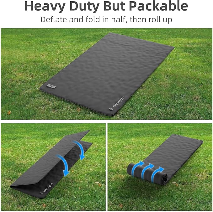 Full Self Inflating Sleeping Pad Built-in Electric Pump, 3.14" Thick Air & Memory Foam Camping Mattress, 2 Person Outdoor Camping Mat for Rooftop Tent Car Truck Van Car Traveling Double