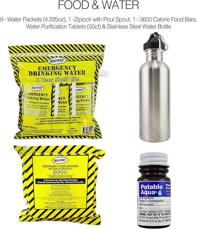 Ready America 72 Hour Elite Emergency Kit, 1-Person, 3-Day Backpack, Includes First Aid Kit, Survival Blanket, Emergency Food, Portable Disaster Preparedness Go-Bag for Earthquake, Fire, Flood
