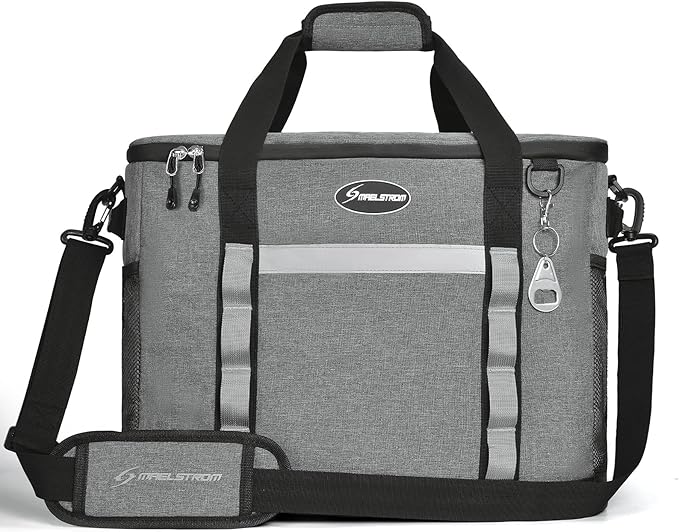 Maelstrom Soft Cooler Bag,Collapsible Soft Sided Cooler,24/30/60/75 Cans Beach Cooler,Ice Chest,Large Leakproof Camping Cooler,Portable Travel Cooler for Grocery Shopping,Camping,Road Trips
