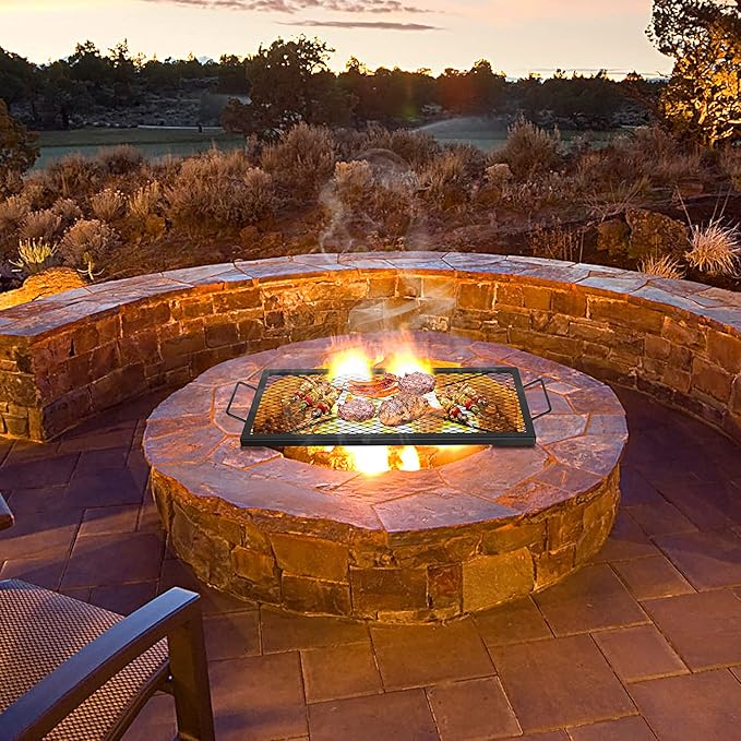 onlyfire Barbecue Rectangle X-Marks Fire Pit Cooking Grate, 32-Inch