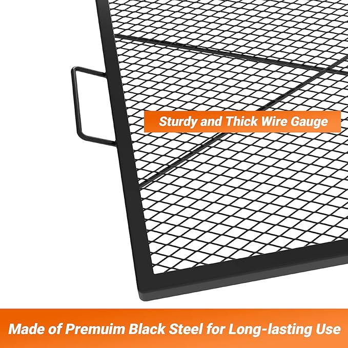 only fire X-Marks Square Fire Pit Cooking Grate, 30-Inch