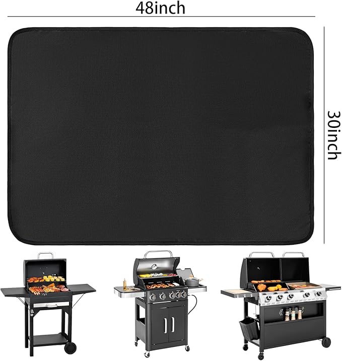 48x30 Inches Under Grill Mats for Outdoor Grill, Double-Sided Fireproof, Waterproof & Oil-Proof BBQ Matt for Under Grill, Deck, Patio & Grass Protector, Fire Pit Mat & Fireplace Mat