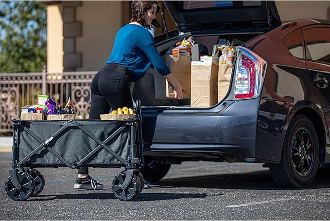 ONIVA - a Picnic Time Brand Adventure Wagon All-Terrain Folding Beach Wagon with Big Wheels - Sport Utility Wagon - Garden Wagon Collapsible - Wagon Cart, (Dark Gray)