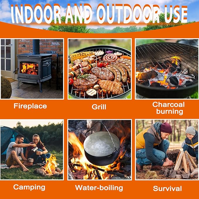 E500 Fire Starter - 120 PCS Natural Pine Fire Starters for Fireplace, Campfires, Fire Pit, BBQ, Pellet Stove, Wood, Pizza Oven - Chimney Charcoal Starter for Grill