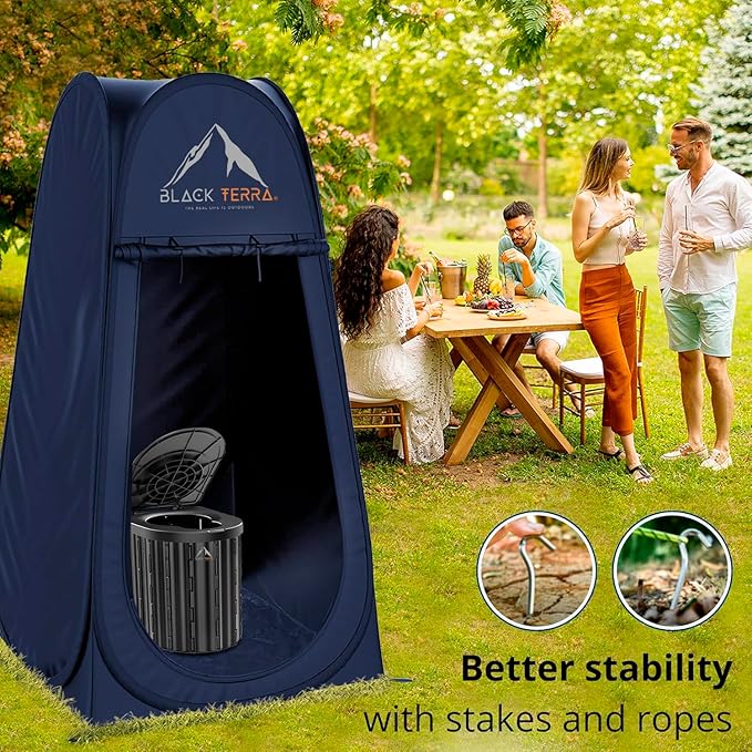 BlackTerra Portable Toilet for Adults - Portable Toilet for Camping Privacy Outdoor Bathroom Tent XL Portable Toilet Set for Adults