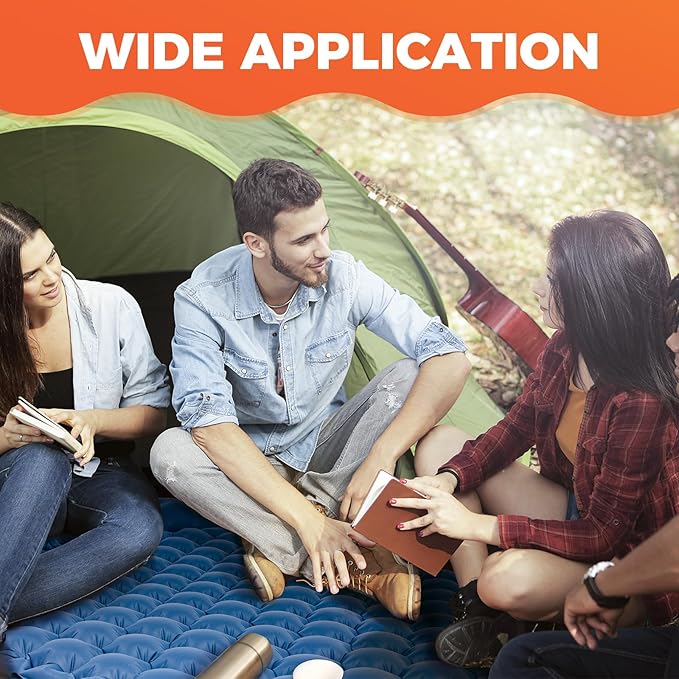 KingCamp Self Inflating Camping Mattress with Built-in Foot Pump, Connectable Durable Inflatable Sleeping Mat with Pillow, Compact Camping Air Mattress for Hiking