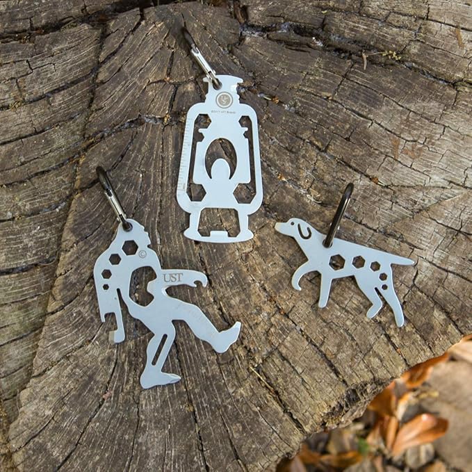 UST Tool-a-Long Multi-Tool Carabiners with Durable, Compact Stainless Steel Construction for Hiking, Kayaking, Camping, Travel and Outdoor Survival