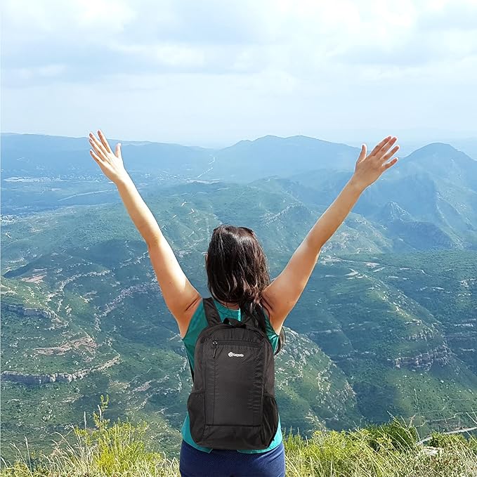 15L Water Resistant Hiking Daypack, Small Backpack Travel Outdoor, Lightweight Day Pack with Tool Loops