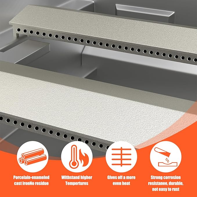 16 1/8" Heavy Duty Cast Stainless Steel BBQ Grill Burners for Bull BBQ Replacement Parts for Cal Flame Aussie Blaze Thermos Turbo,5 PCS Burners for Jenn air Grill Replacement Parts