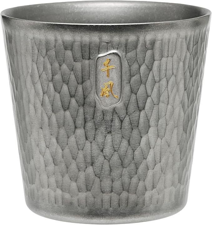 Double Wall Titanium Mug, Thickened 300ml Camping Cup, Anti-scald Camping Coffee Water Mug for Outdoor Hiking Backpacking,10 oz, Bark Grain