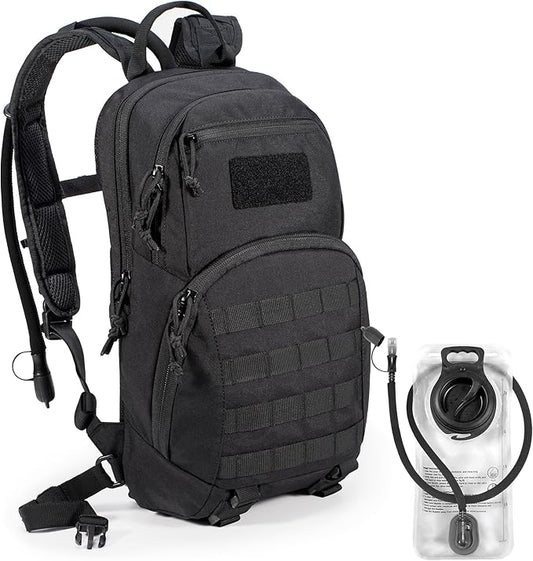 Tactical Small Hydration Backpack 10L Molle Pack for Outdoor Hiking Gravel Cycling Mountain Biking with 2.5L Bladder