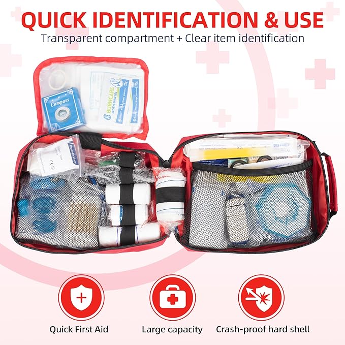 400pcs Large First Aid Kit, Premium Emergency Medical Kit with Basic First Aid Supplies, Ideal for Traveling, Outdoors, Climbing, Car, Camping, Emergency Preparedness