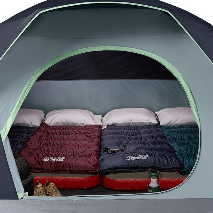 Coleman Skydome Series Camping Tent Weatherproof Tent Includes Pre-Attached Poles Rainfly Carry Bag and Unique Pattern Sets up in 5 Minutes