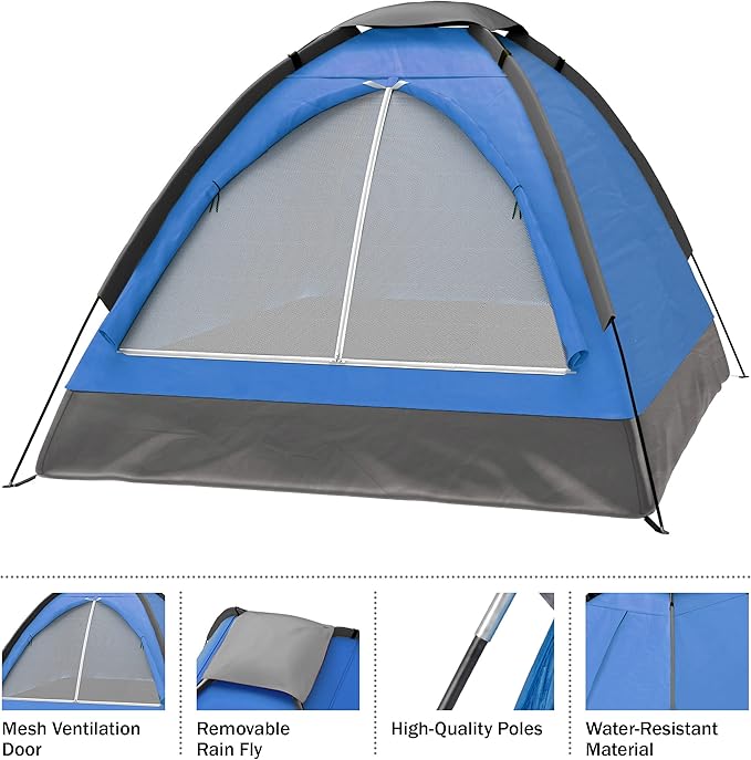 2 Person Camping Tent with Rain Fly and Carrying Bag