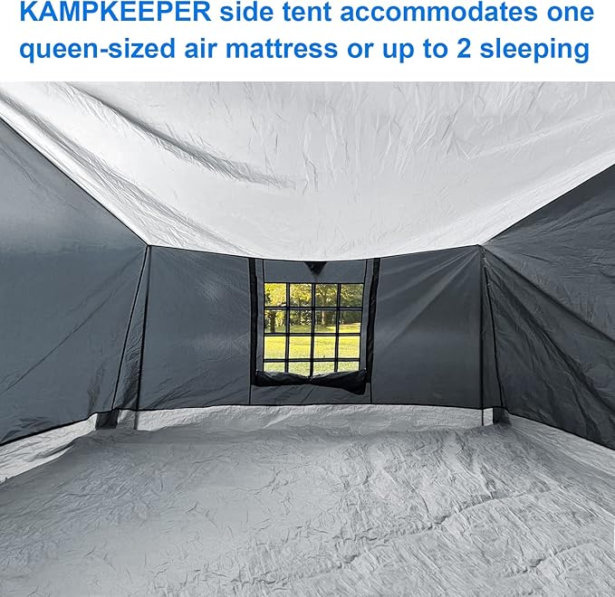 KAMPKEEPER Side Tent,Camping Tent for 10' x 10' Pop Up Canopy, Easy Set Up Gazebo,Compatible with 10' Wide Canopy Tents(Grey)