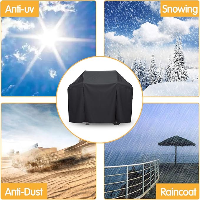 Grisun 7139 Grill Cover for Weber Spirit 300 Grills, Spirit 310, E310, S310, E330 and E315, Waterproof and UV-Resistant Gas Grill Cover, Heavy Duty BBQ Cover, 51 inches, Black