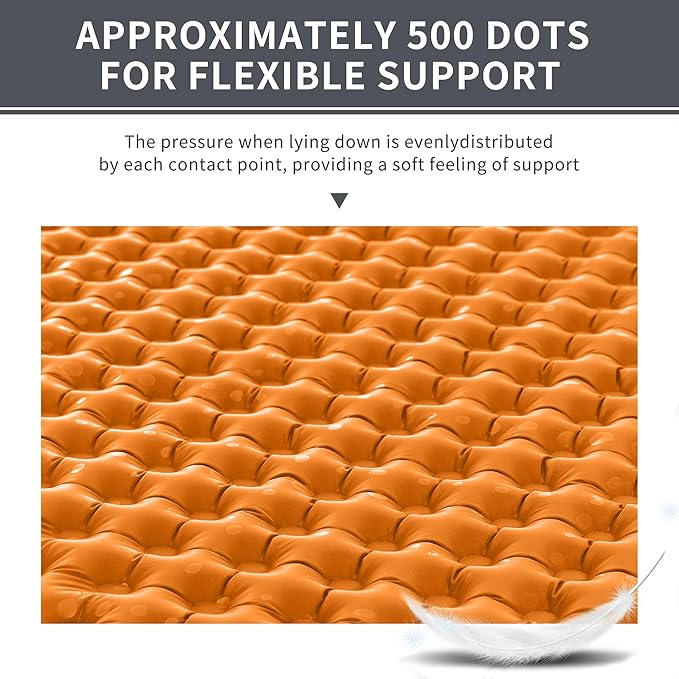 Naturehike Ultralight Insulated Sleeping Pad with R5.8, 3.2in Thickened Patchworkable Inflatable Double Sleeping Mat for Camping, Hiking, Climbing with Inflatable Bag