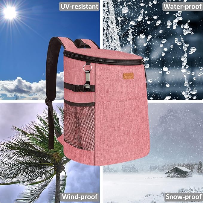 Camping Cooler Backpack 30 Cans, Soft Backpack Coolers Insulated Leak Proof Travel Cooler Bag Waterproof Lunch Picnic Beach Work Trip Thermal Bag Drink Beverage Beer Bag Cooler