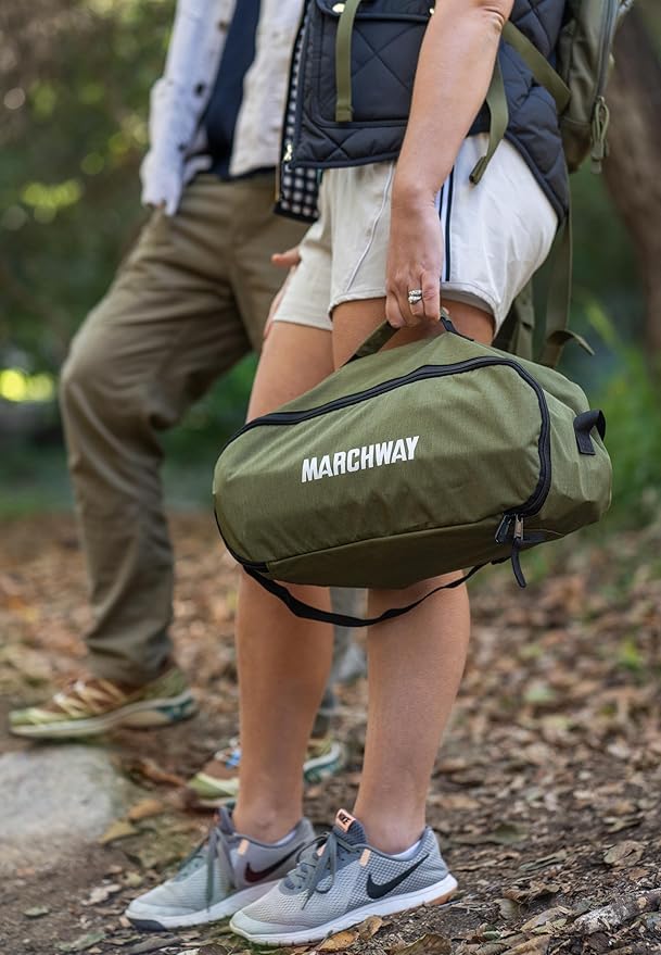 MARCHWAY Lightweight Folding Tent Camping Cot Bed with Lever Lock, Easy Setup Portable Compact for Outdoor Travel, Hunting, Hiking, Motorcycling, Support 330Lbs (Black)