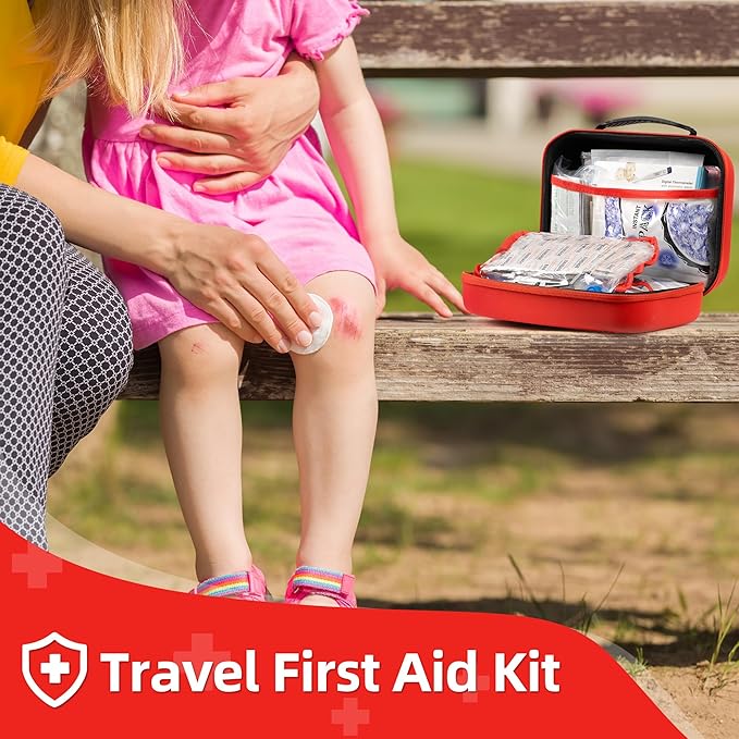 300pcs Professional First Aid Kit, Travel Trauma Emergency Kit with Basic First Aid Supplies and Survival Kit, Portable EVA Medical Kit for Backpacking, Home, Car, Climbing, Camping