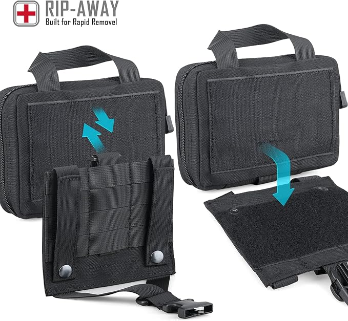 Tactical EMT Pouch, Rip Away Molle Medical Pouches IFAK Tear-Away First Aid Kit Emergency Survival Bag for Travel Outdoor Hiking