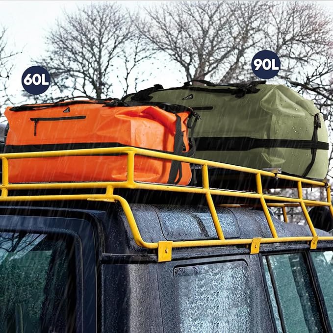 Haimont Large Waterproof Duffel Backpack Roll-Top Heavy Duty Dry Duffle Bag for Boating, Travel, Motorcycle, Kayaking, Camping, 60L