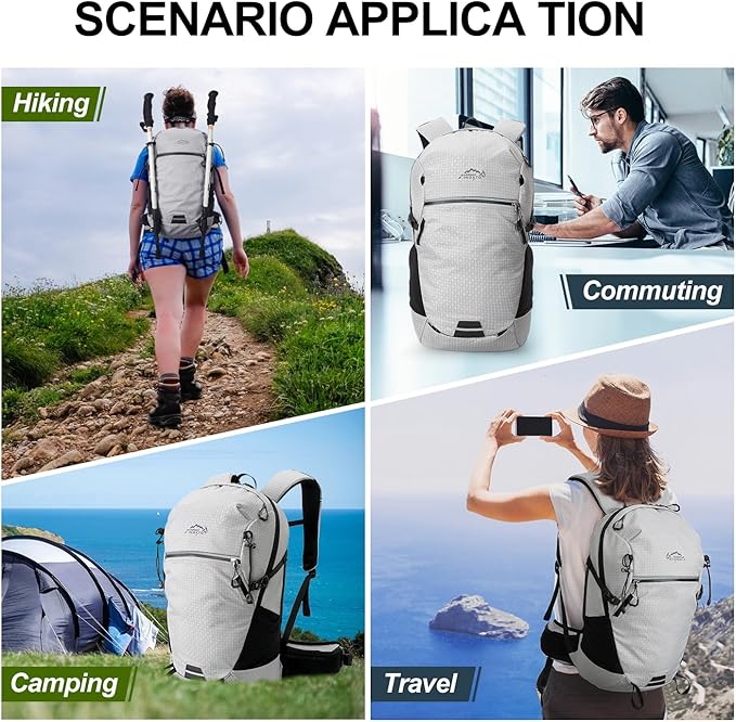 Hydration Backpack, 25L Hiking Backpack with 3L Water Bladder and Rain Cover, Hiking Water Backpack Men Women Lightweight Hydration Pack for Hiking, Cycling, Climbing, Camping