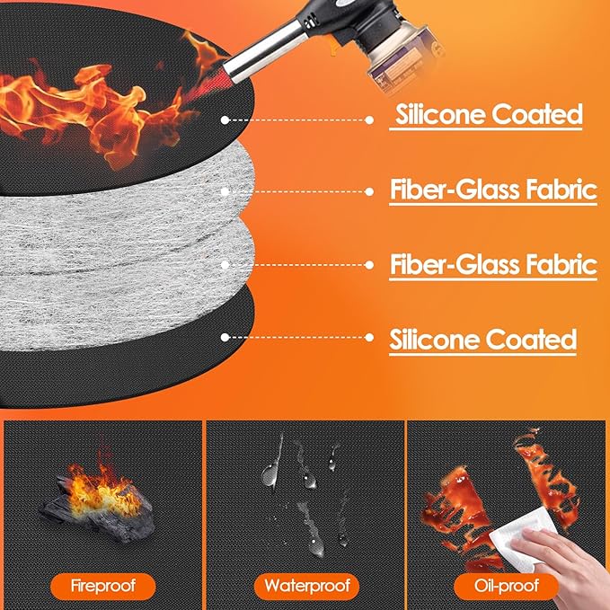 Fire Pit Mats for Under Fire Pit Compatible with Solo Stove Accessories Compatible with Solo Stove, 3-Layer Fireproof Under Grill Mats for Outdoor Grill to Protect The Deck, Patio, 39in