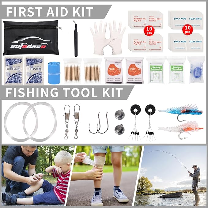 Emergency Survival Kit, Camping First Aid Survival Kit with Molle Pouch for Earthquake Preparedness Outdoor Adventure, Black