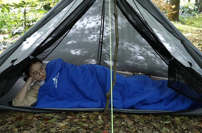 Ultralight Backpacking Sleeping Bag 1.77lbs, Warm Weather Sleeping Bag 50℉-63℉, Nylon Shell and Lining, Waterproof, Compact and Lightweight for Backpacking Camping Hiking