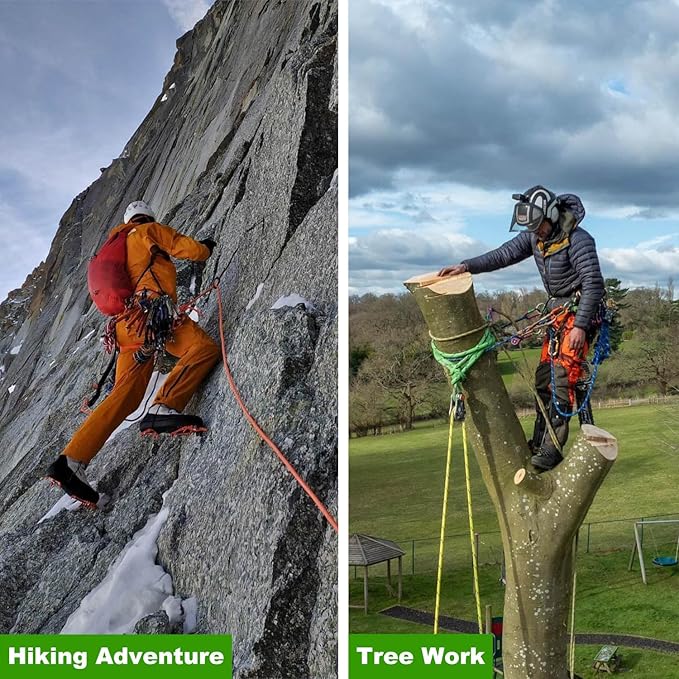 Double Braided Polyester Rope (1/2 in x 150 ft) Strong Arborist Rigging Rope 48 Strands for Tree Work Climbing Pulling Sailing, Orange