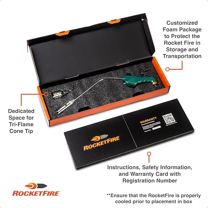 Fire Starter Torch | Perfect Propane Torch Head, Grill Gun, Charcoal Torch | Compatible with Bernzomatic Propane & MAP/PRO Fuels | Stainless Steel Tri-Flame Tip | Fuel NOT Included | Green