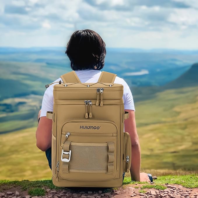 Large Waterproof Insulated Cooler Backpack for Men & Women, Leak Proof Cooler Backpack for Camping, Beach, Fishing, Picnic, Travel, Outdoor, 30L, 48Cans