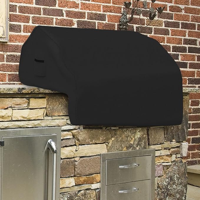 Covers & all Built-in Outdoor Grill Cover, Durable 12 Oz Waterproof Cover Max Material with Air Pocket & Elastic for Snug Fit (57" W x 27" D x 26" H Inches, Black)