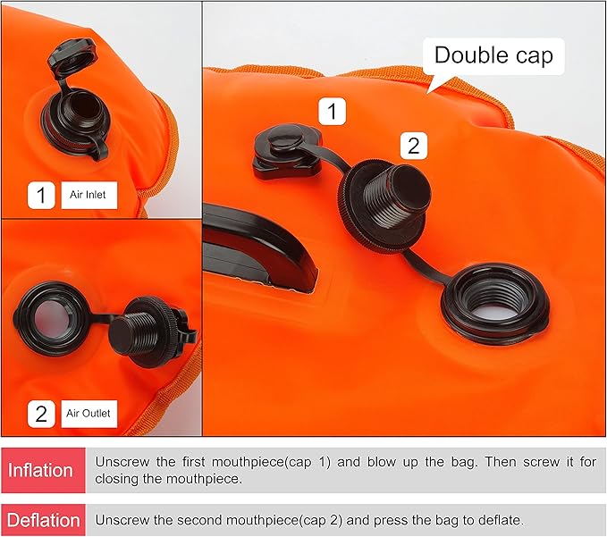 NuCamper Swim Buoy for Open Water Swimmers with Adjustable Waist Belt, Waterproof Dry Bag, Swim Bubble for Safty Swimming, Training Snorkeling, Kayaking, Boating,Beach Bags Large Capacity 28L