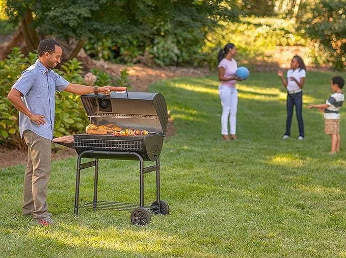 MixRBBQ 27 inch Ash pan for Chargriller 1224 1324 2121 2222 2727 2828 2929 Charcoal Grill, Fire Grate Replacement Part with 2pcs Fire Grate Hanger, Porcelain-coated Steel 27" Drip Pan