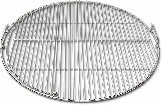 SnS Grills Slow ‘N Sear EasySpin Charcoal Grill Cooking Grate - Compatible with Weber and Other Grills, 2-Zone Stainless Steel Hinged Replacement - Tailgating & Backyard Cooking - 26” Inches