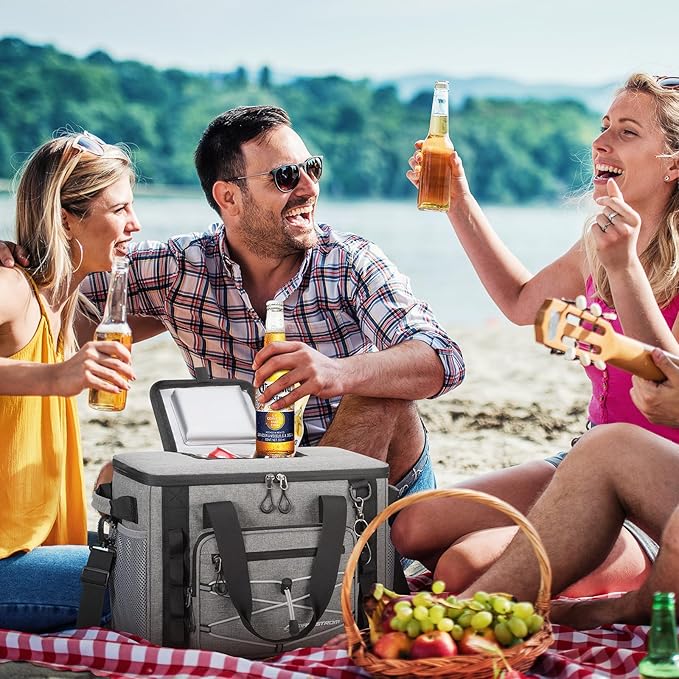 Maelstrom Soft Sided Cooler Bag, 30/40 Can Collapsible Insulated Ice Chest, Large Leakproof Camping & Travel Cooler for Kayaking & Beach