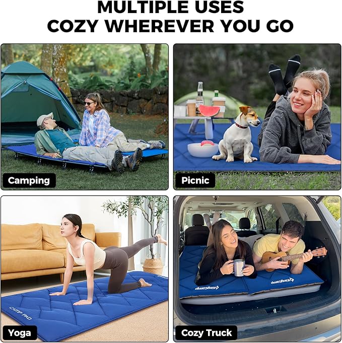 KingCamp Cot Mattress, Portable Lightweight Camping Sleeping Mat Soft Comfortable Non-Slip Cot Pad for Camp Cot, RV Bunk & Twin Beds