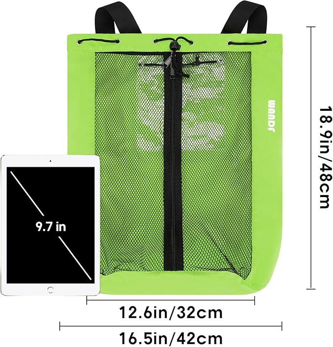 WANDF Swim Bag Mesh Drawstring Backpack Beach Backpack for Swimming, Gym, and Workout Gear